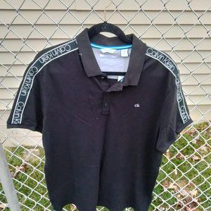 Calvin Klein Cotton Short Sleeve Black Polo Shirt Size Large